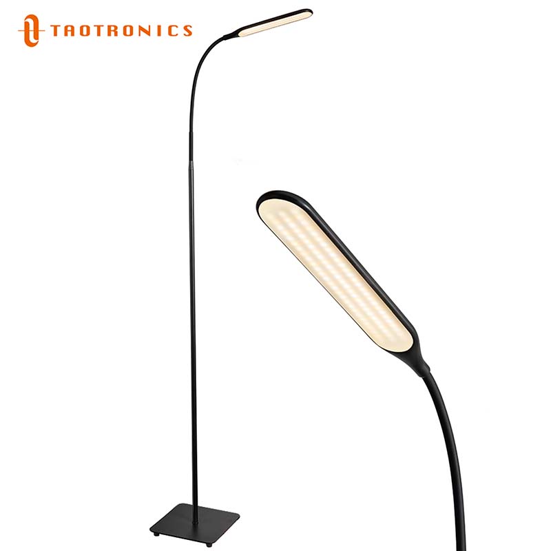 TaoTronics TT-DL072 플로어 램프 현대 스탠딩 폴 라이트 조정 가능한 구즈넥 작업 조명 LED 4 밝기 레벨